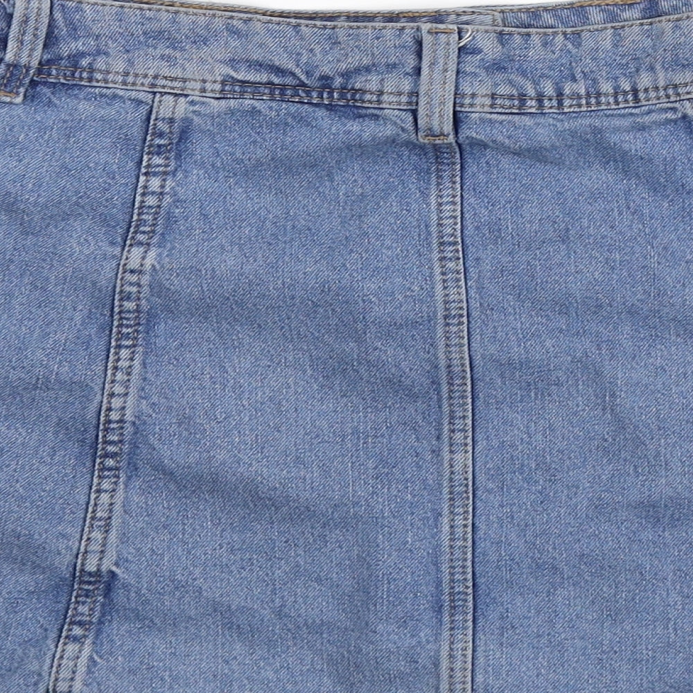 Divided Womens Blue  Denim A-Line Skirt Size 12