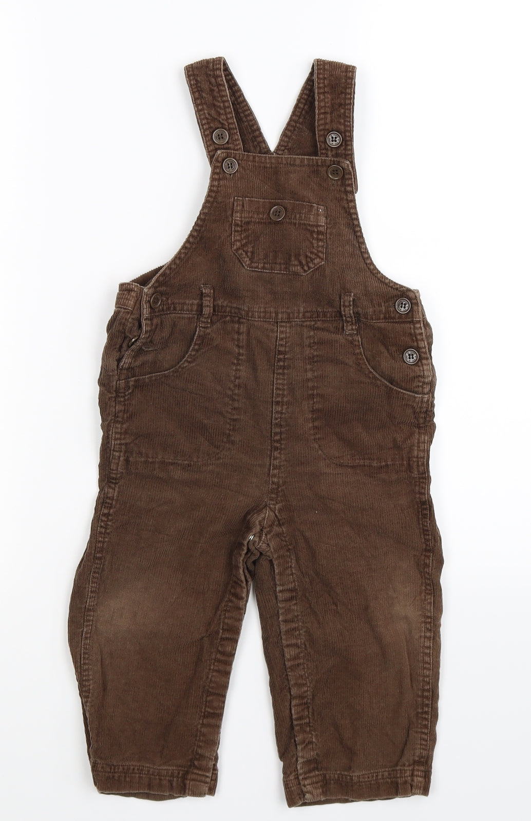 JoJo Maman Bébé Baby Brown  Corduroy Dungaree One-Piece Size 18-24 Months