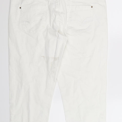 George Womens White  Denim Cropped Jeans Size 16 L21 in
