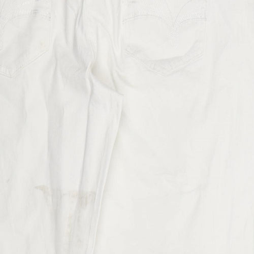 George Womens White  Denim Cropped Jeans Size 16 L21 in
