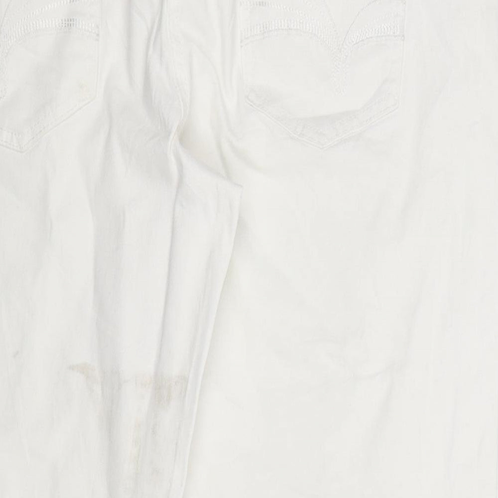 George Womens White  Denim Cropped Jeans Size 16 L21 in