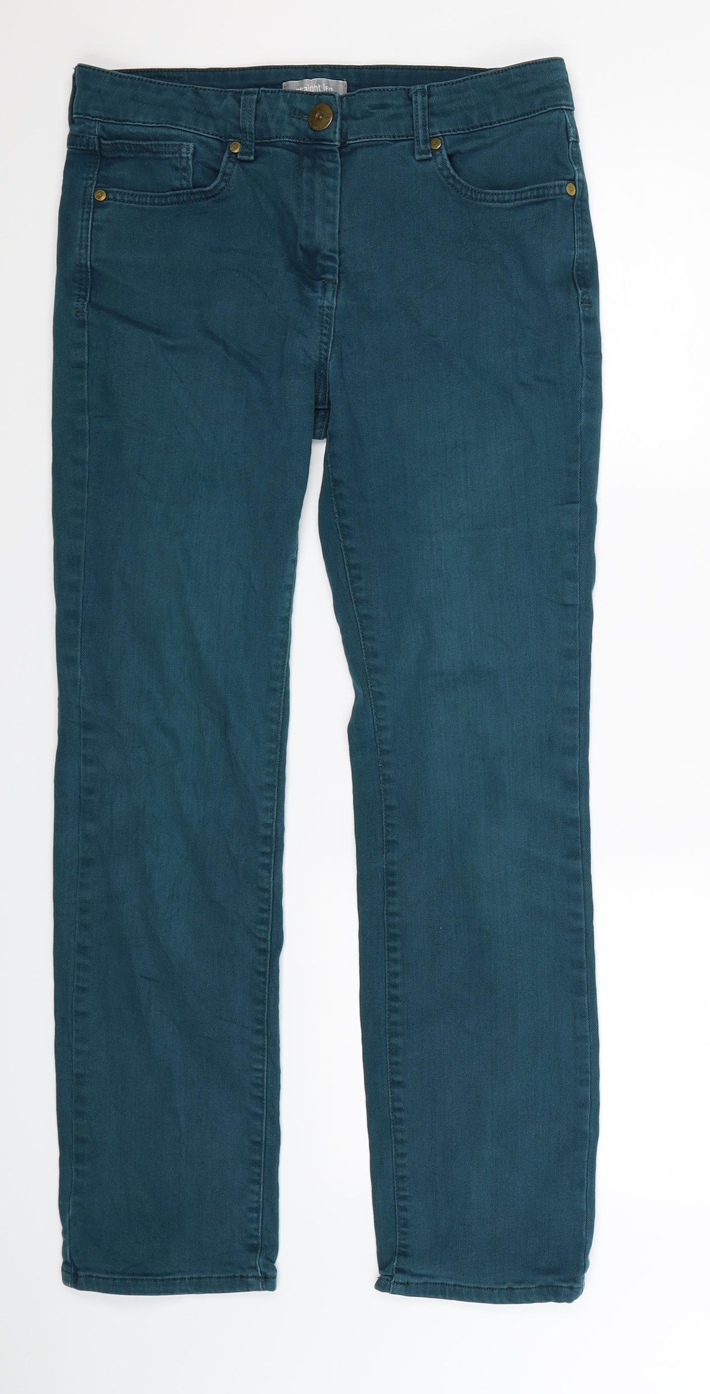 Marks and Spencer Womens Blue  Denim Straight Jeans Size 12 L29 in