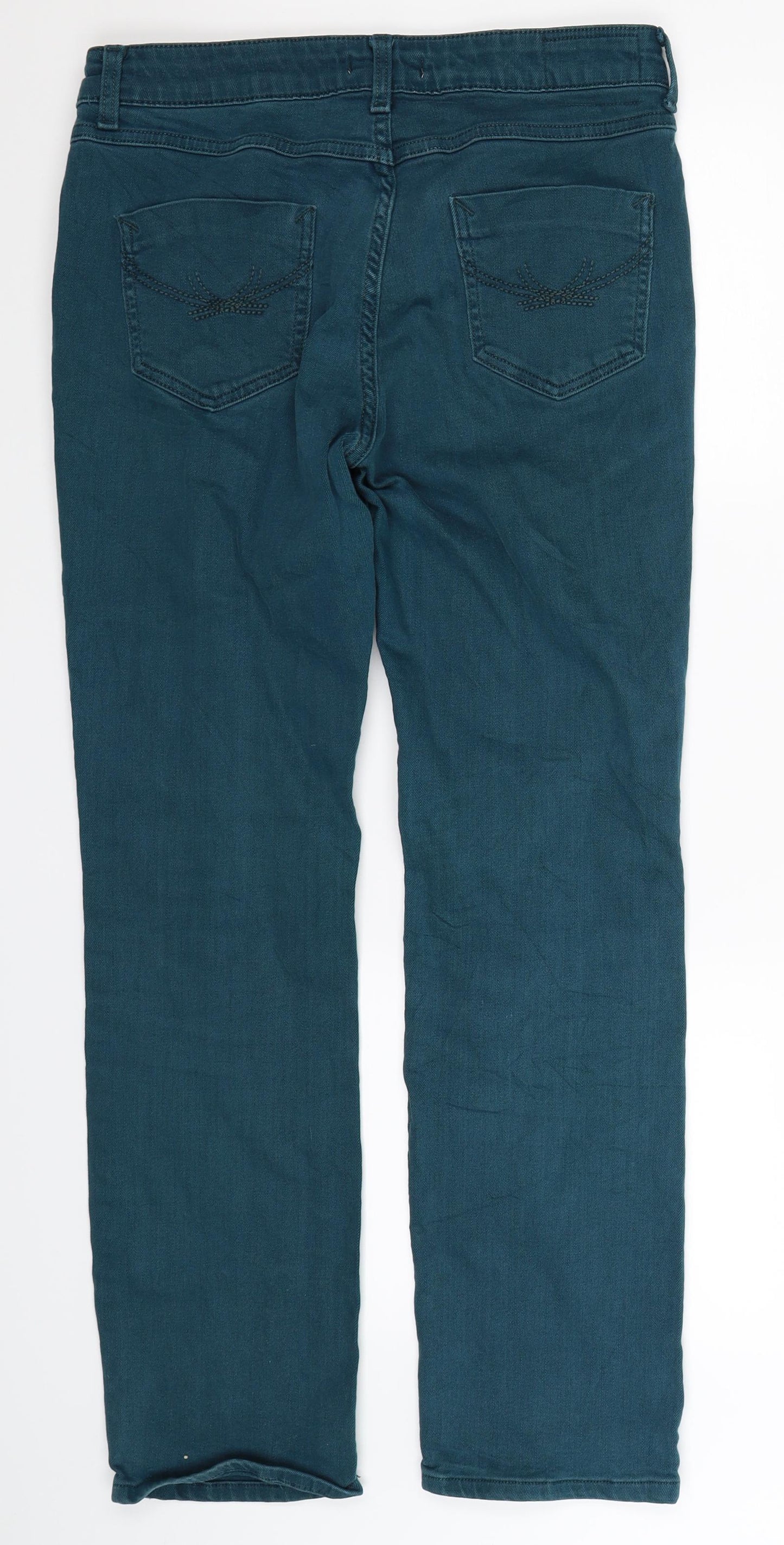 Marks and Spencer Womens Blue  Denim Straight Jeans Size 12 L29 in