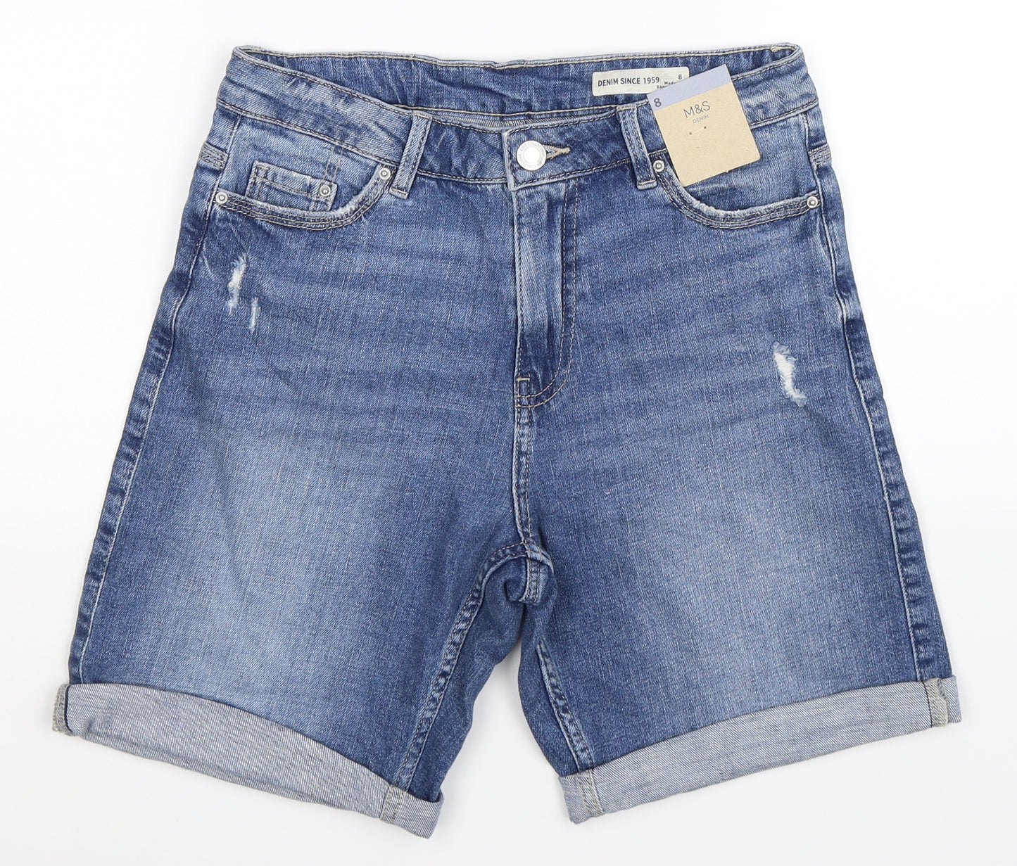 Marks and Spencer Womens Blue  Denim Bermuda Shorts Size 8
