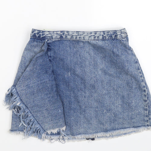 Zara Womens Blue  Denim A-Line Skirt Size XS