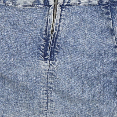 Zara Womens Blue  Denim A-Line Skirt Size XS