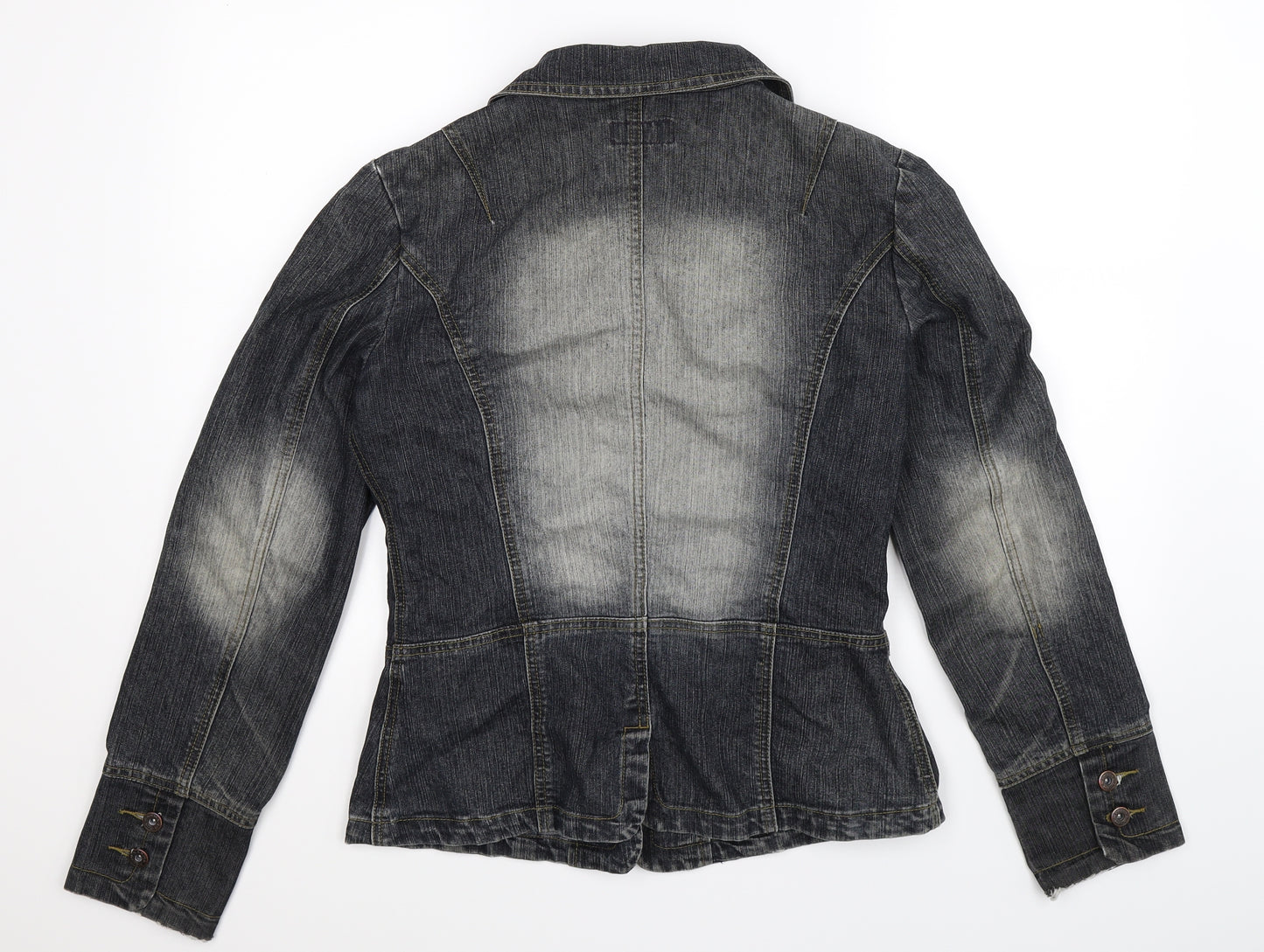 Karma Womens Blue  Denim Jacket Blazer Size 12