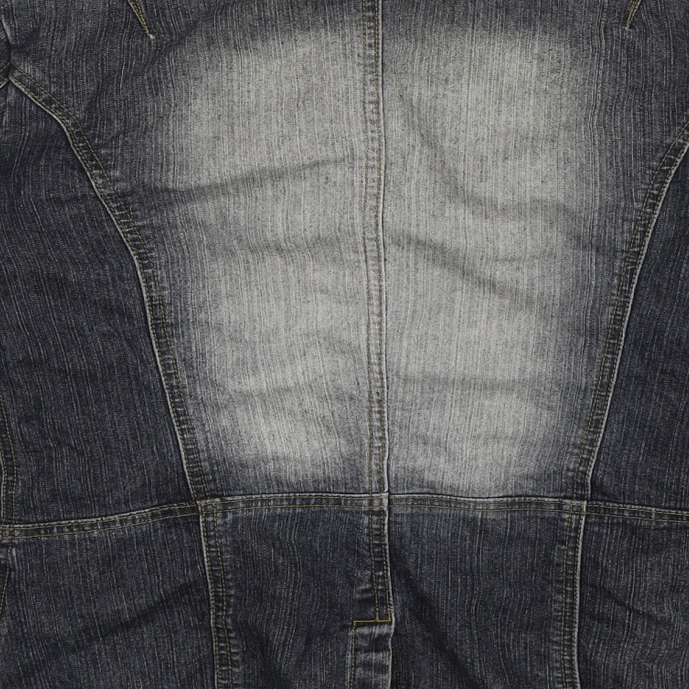 Karma Womens Blue  Denim Jacket Blazer Size 12