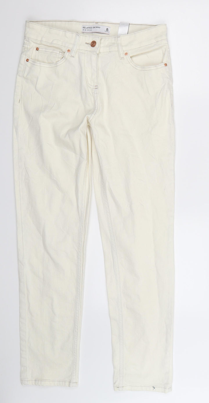 NEXT Womens White Denim Skinny Jeans Size 8 L30 in