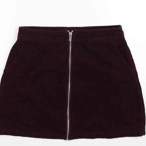 New Look Womens Brown  Corduroy A-Line Skirt Size 10