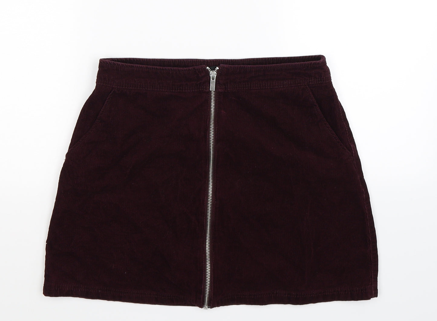 New Look Womens Brown  Corduroy A-Line Skirt Size 10