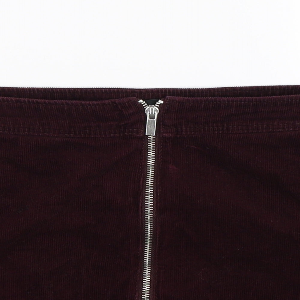 New Look Womens Brown  Corduroy A-Line Skirt Size 10