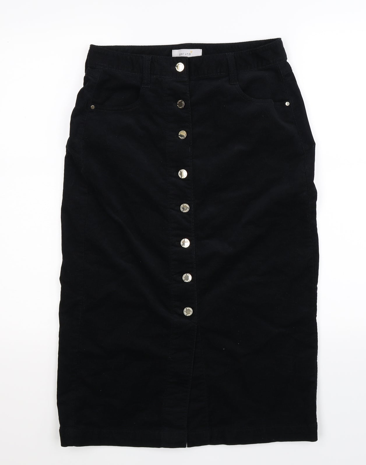 Per Una Womens Black  Corduroy Straight & Pencil Skirt Size 10