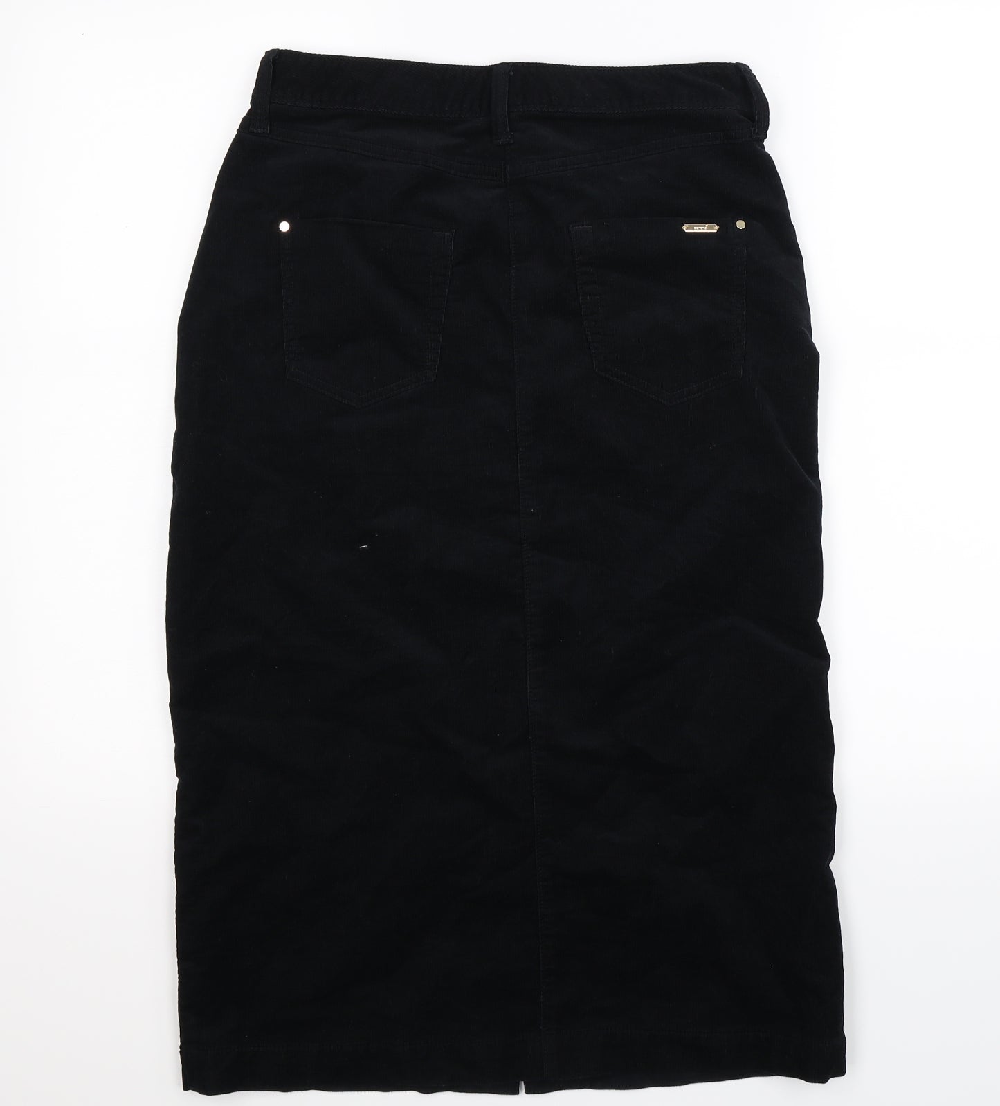 Per Una Womens Black  Corduroy Straight & Pencil Skirt Size 10