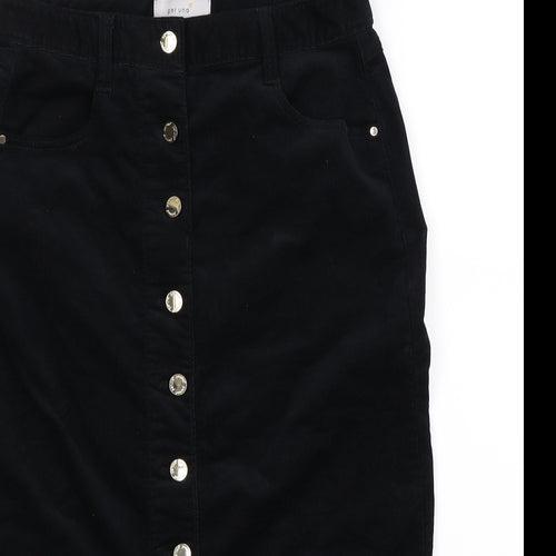 Per Una Womens Black  Corduroy Straight & Pencil Skirt Size 10