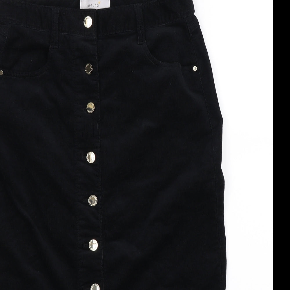 Per Una Womens Black  Corduroy Straight & Pencil Skirt Size 10