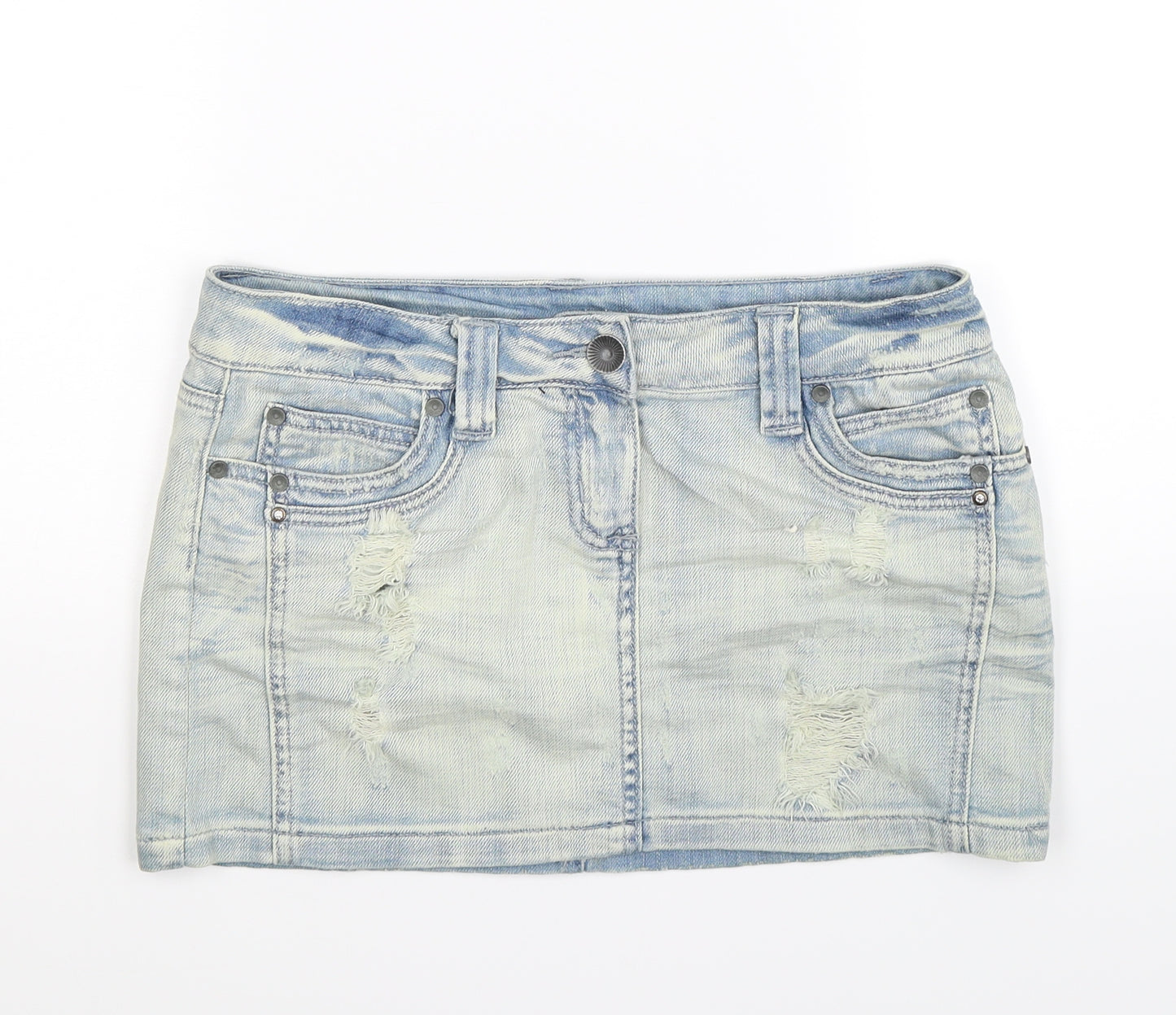 Preworn Womens Blue  Denim Mini Set Size 32 in