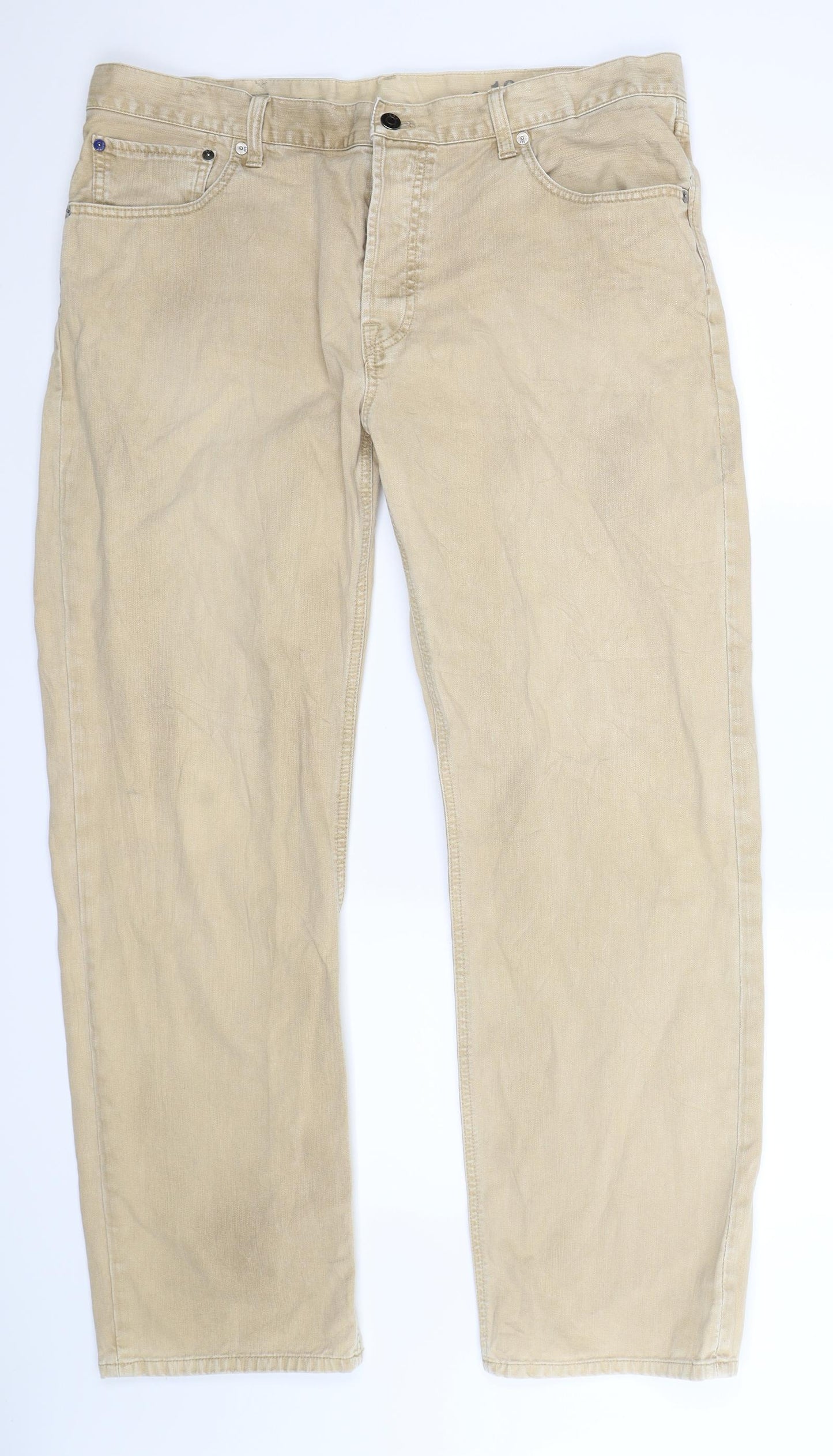 Gap Mens Beige  Denim Straight Jeans Size 38 L32 in