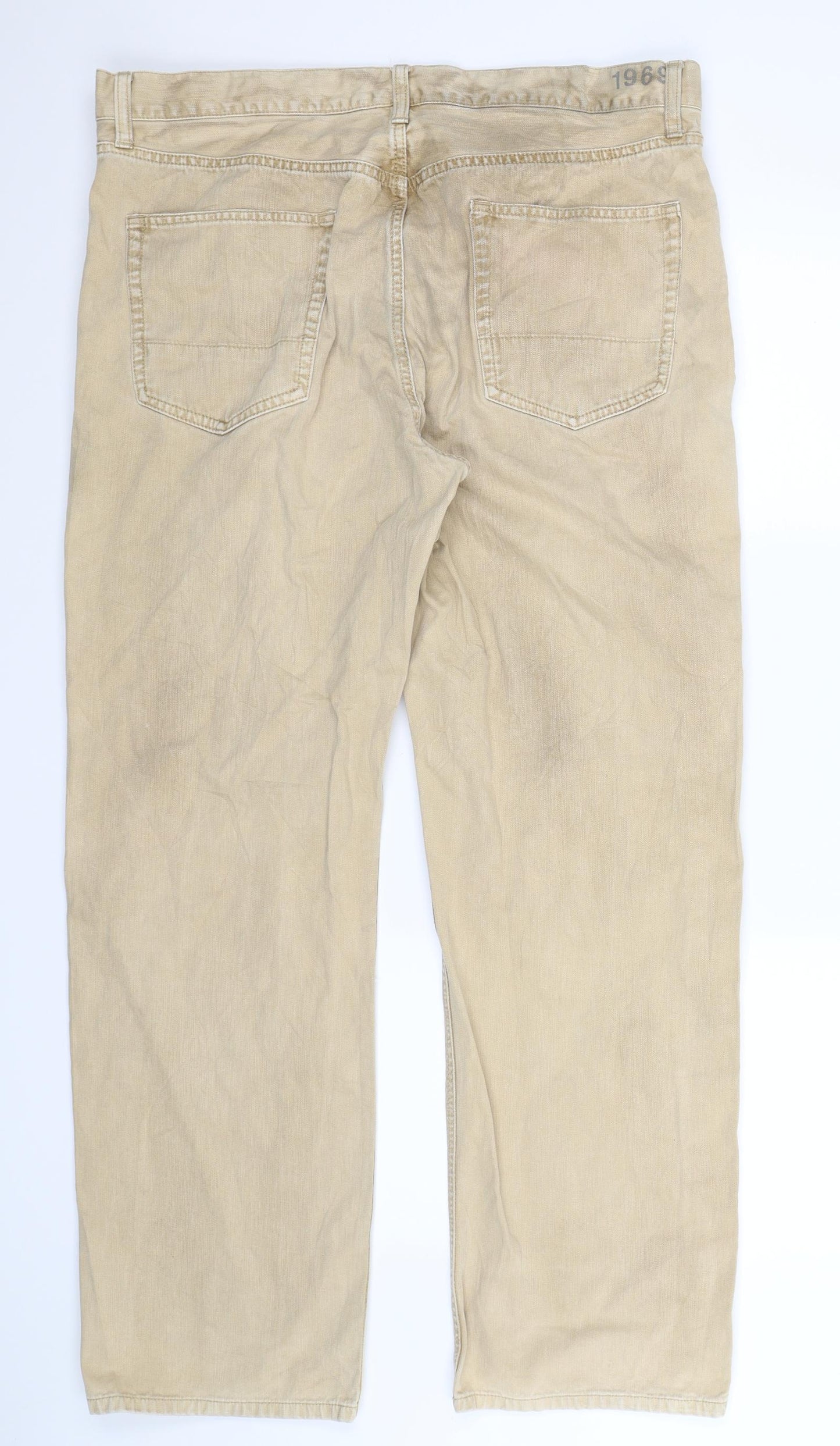 Gap Mens Beige  Denim Straight Jeans Size 38 L32 in