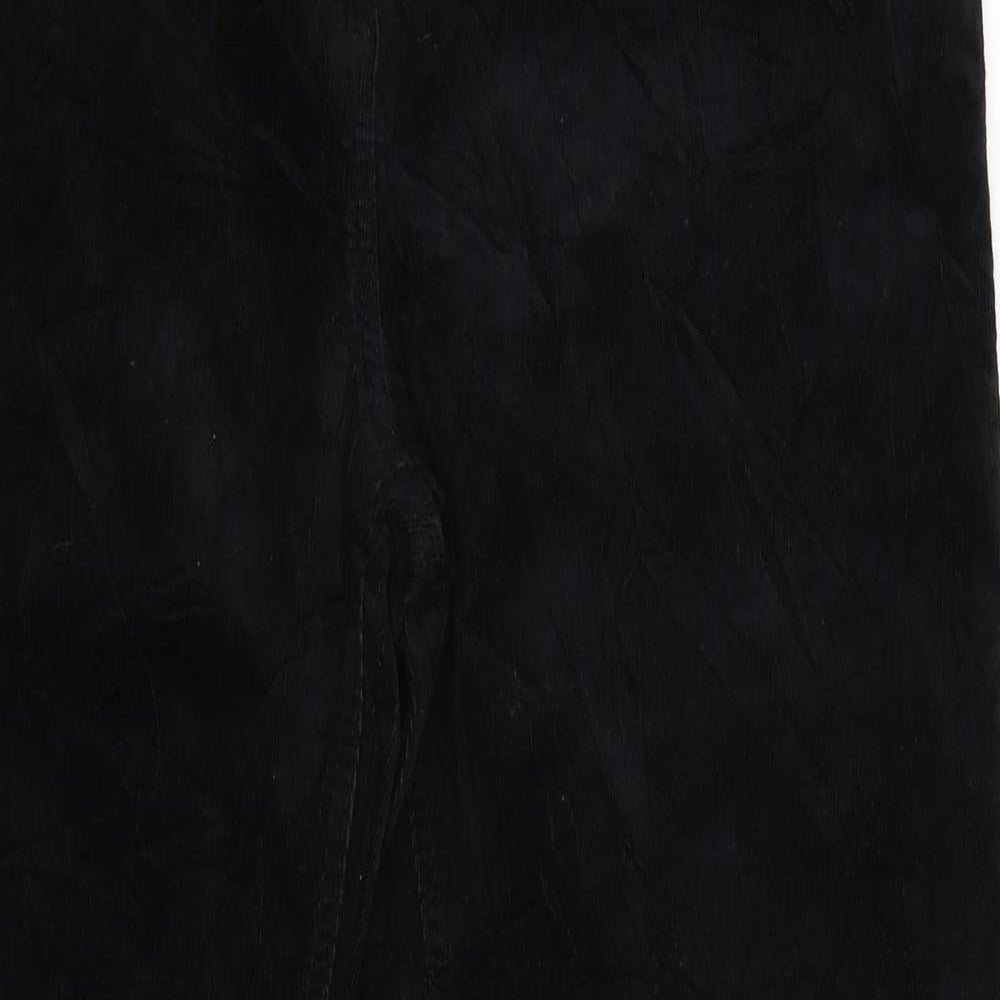 Marks and Spencer Womens Black  Corduroy Trousers  Size 16 L29 in