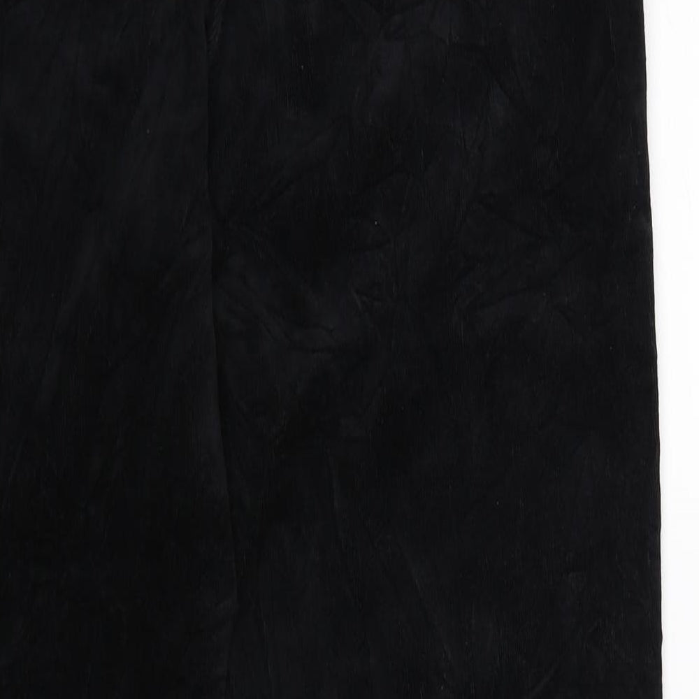 Marks and Spencer Womens Black  Corduroy Trousers  Size 16 L29 in