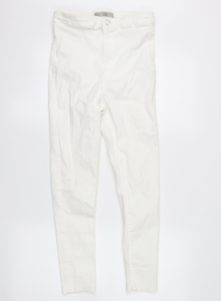Topshop Womens White Skinny Jeans Size 32 in L24 in