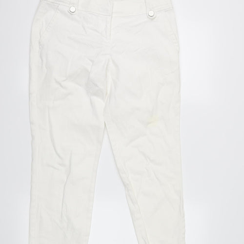 Wallis Womens White  Microfibre Straight Jeans Size 10 L21 in