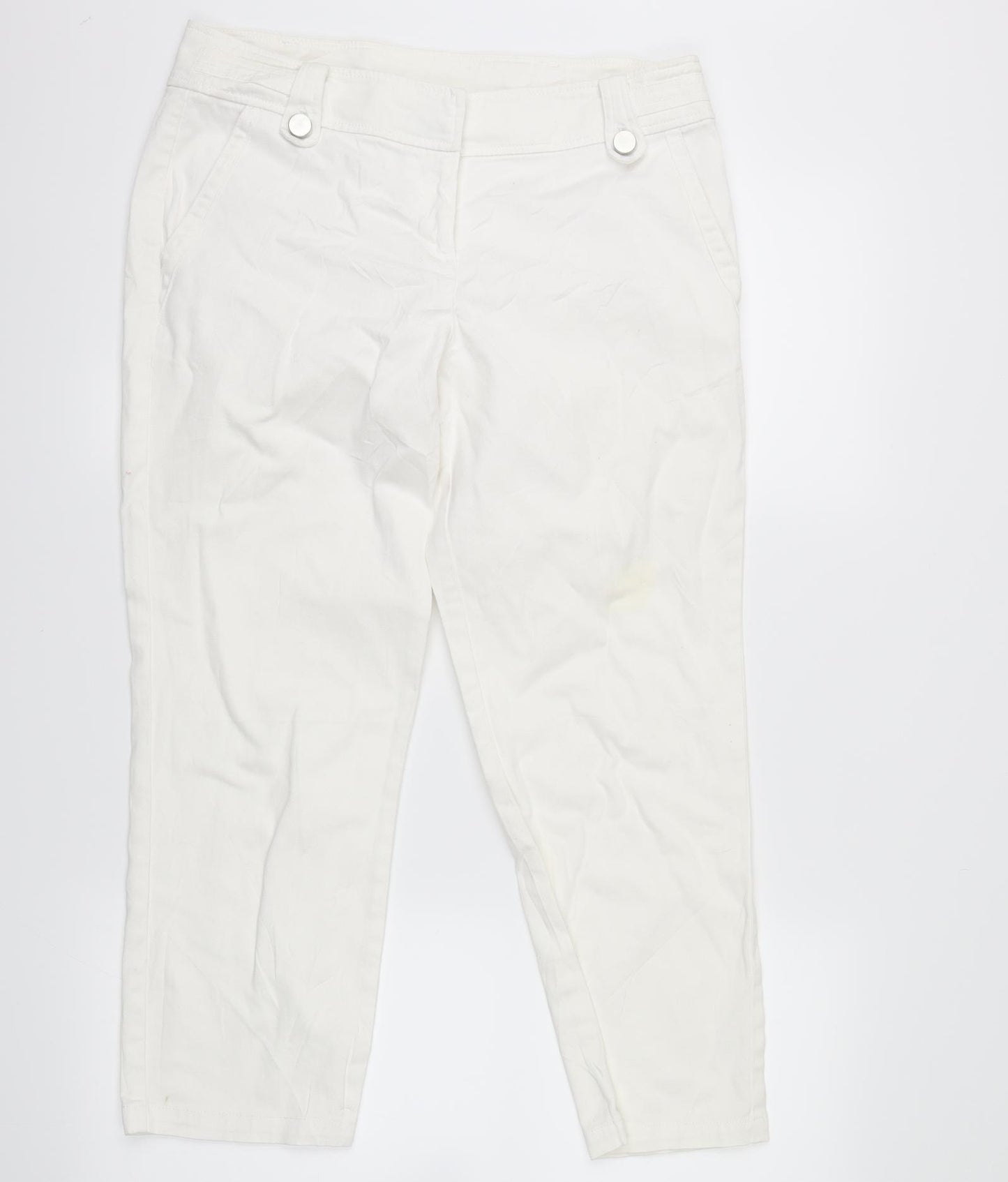 Wallis Womens White  Microfibre Straight Jeans Size 10 L21 in