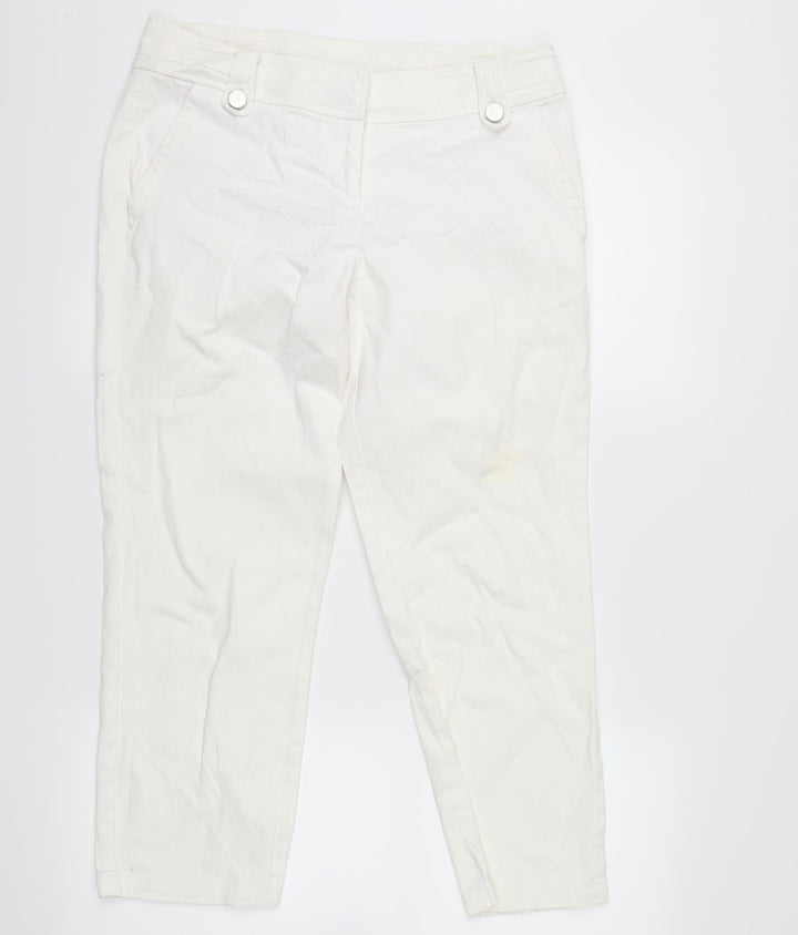 Wallis Womens White  Microfibre Straight Jeans Size 10 L21 in