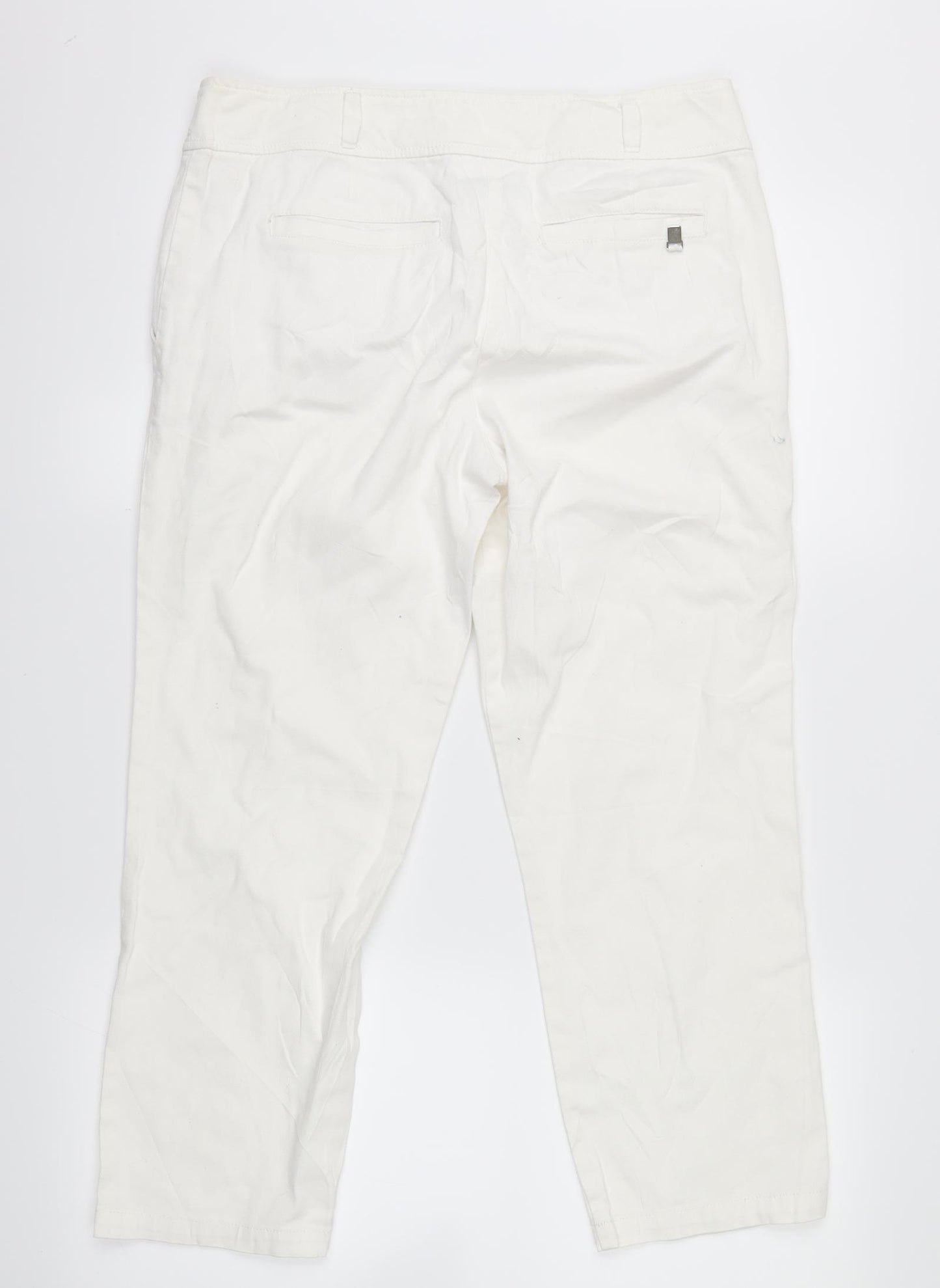 Wallis Womens White  Microfibre Straight Jeans Size 10 L21 in