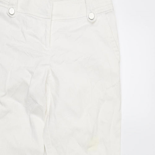 Wallis Womens White  Microfibre Straight Jeans Size 10 L21 in