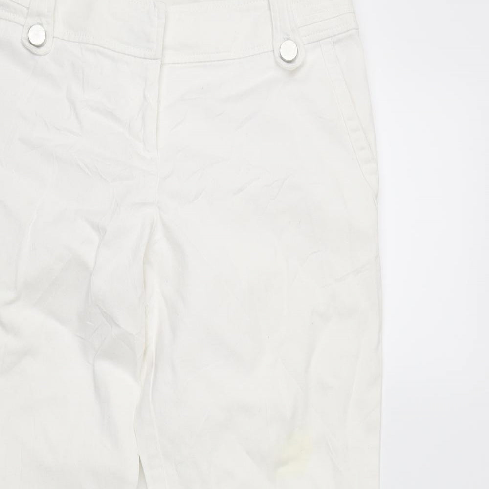 Wallis Womens White  Microfibre Straight Jeans Size 10 L21 in