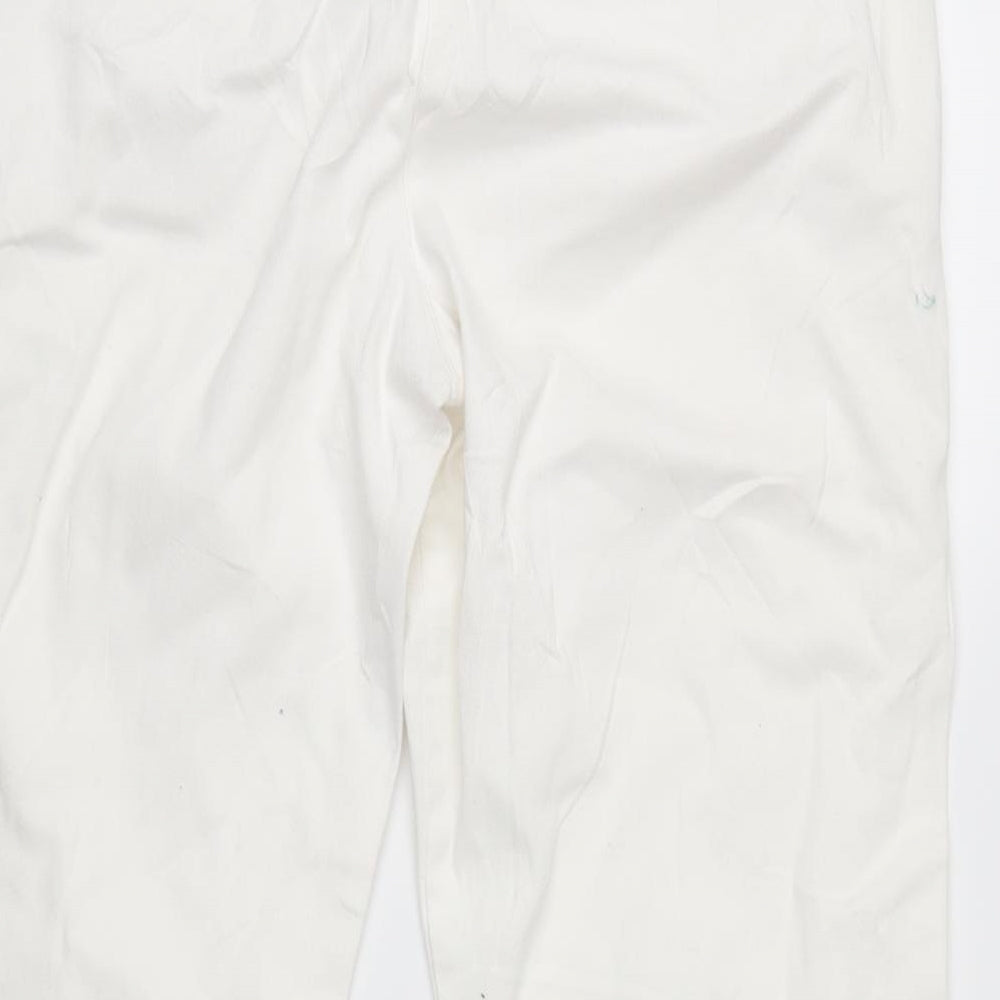 Wallis Womens White  Microfibre Straight Jeans Size 10 L21 in