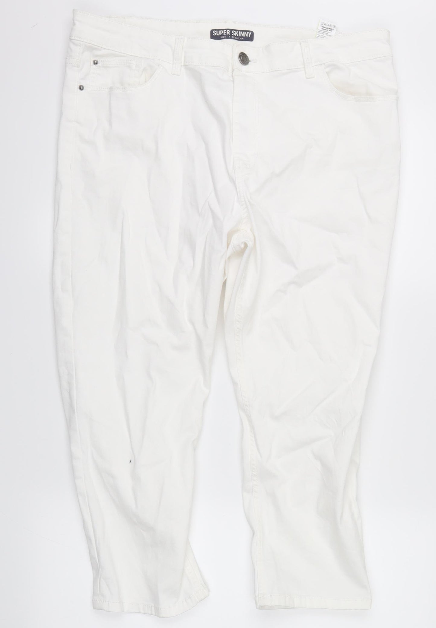 super skinny Womens White   Straight Jeans Size 16 L20 in