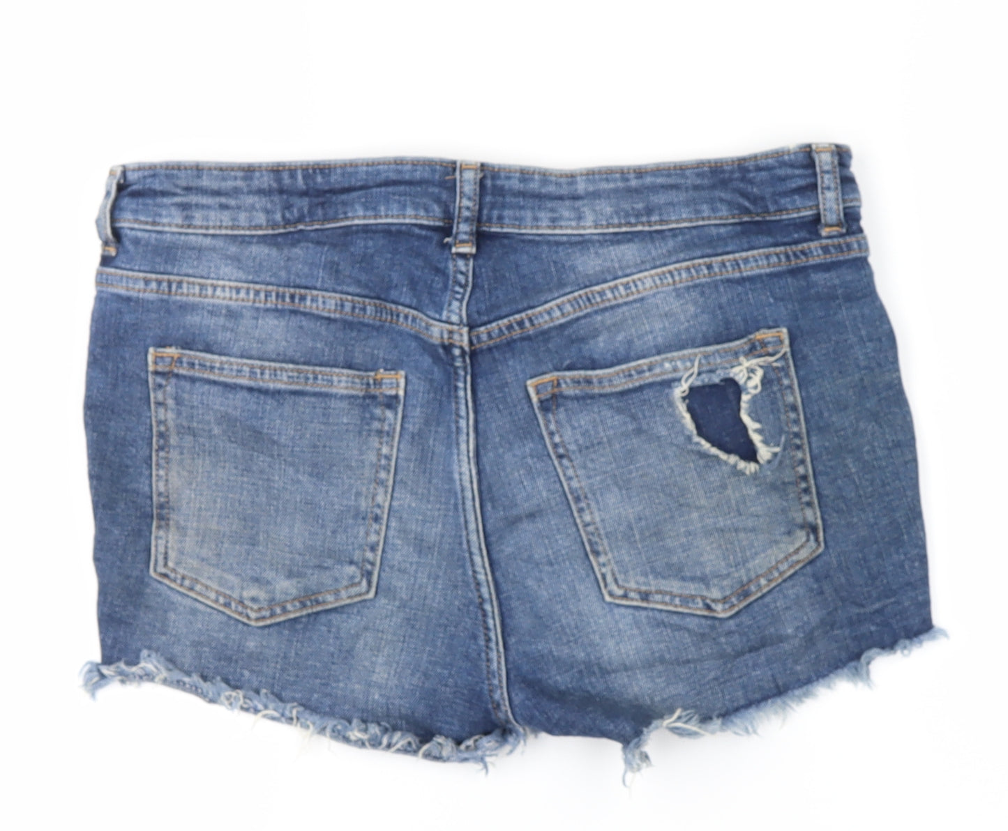 H&M Womens Blue  Denim Hot Pants Shorts Size 12