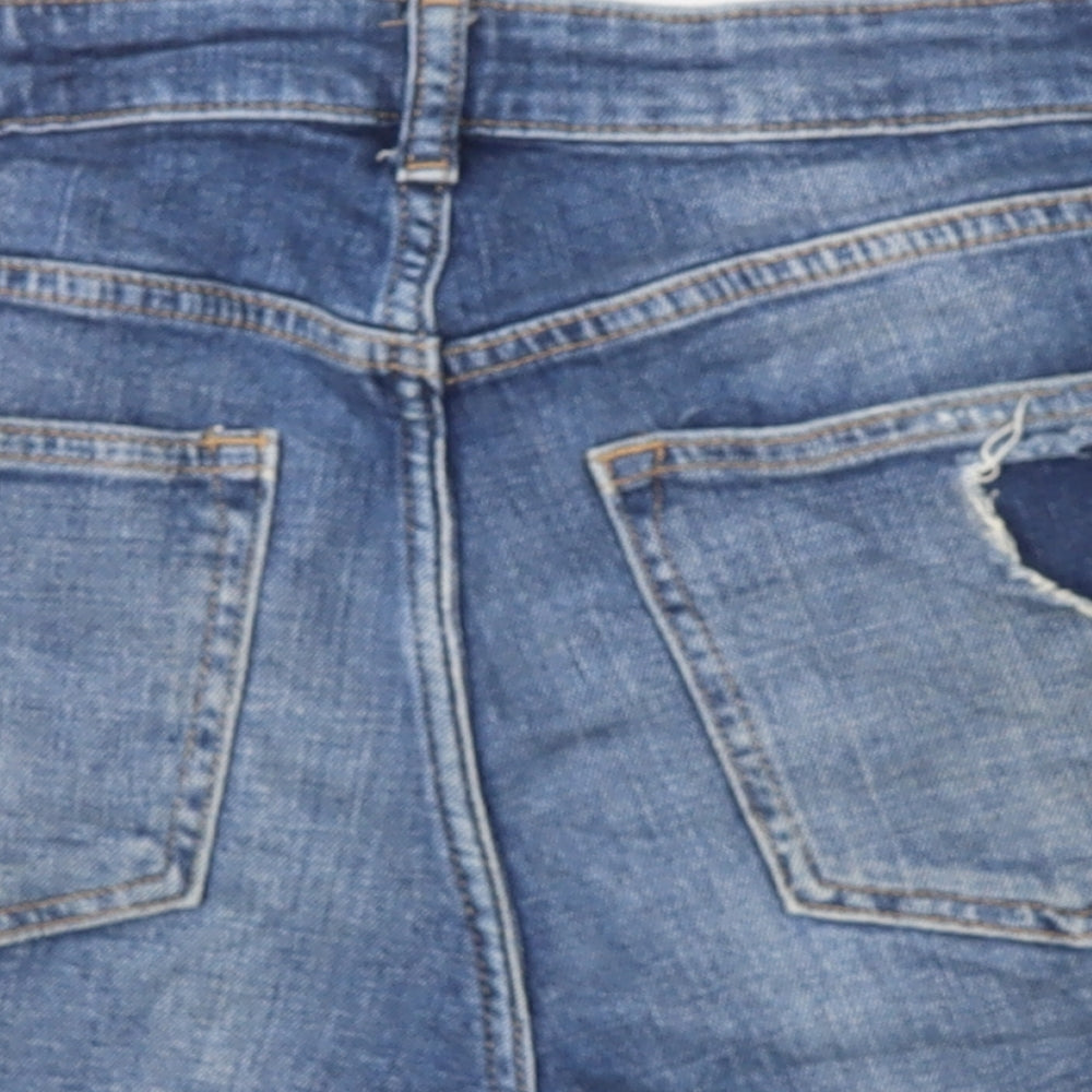H&M Womens Blue  Denim Hot Pants Shorts Size 12