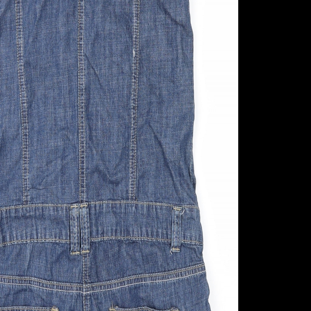 Sakura Womens Blue  Denim Dungaree One-Piece Size 10