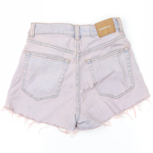 Pull&Bear Womens Pink  Denim Hot Pants Shorts Size 6