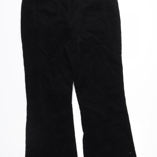 Warehouse Womens Black  Corduroy Straight Jeans Size 16 L30 in