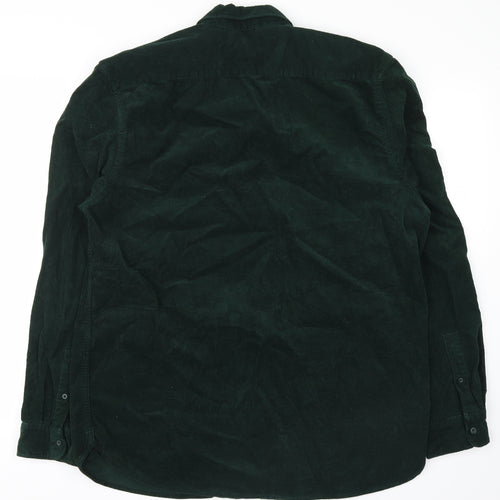 Primark Mens Green  Corduroy  Button-Up Size XL