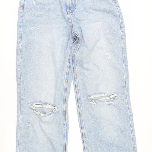 Zara Womens Blue  Denim Straight Jeans Size 12 L28 in