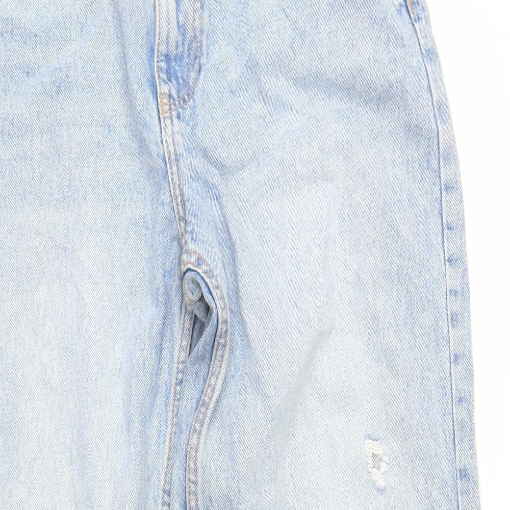 Zara Womens Blue  Denim Straight Jeans Size 12 L28 in