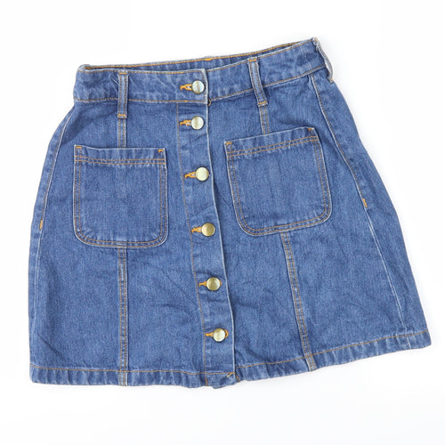 Divided Womens Blue  Denim Mini Skirt Size 6