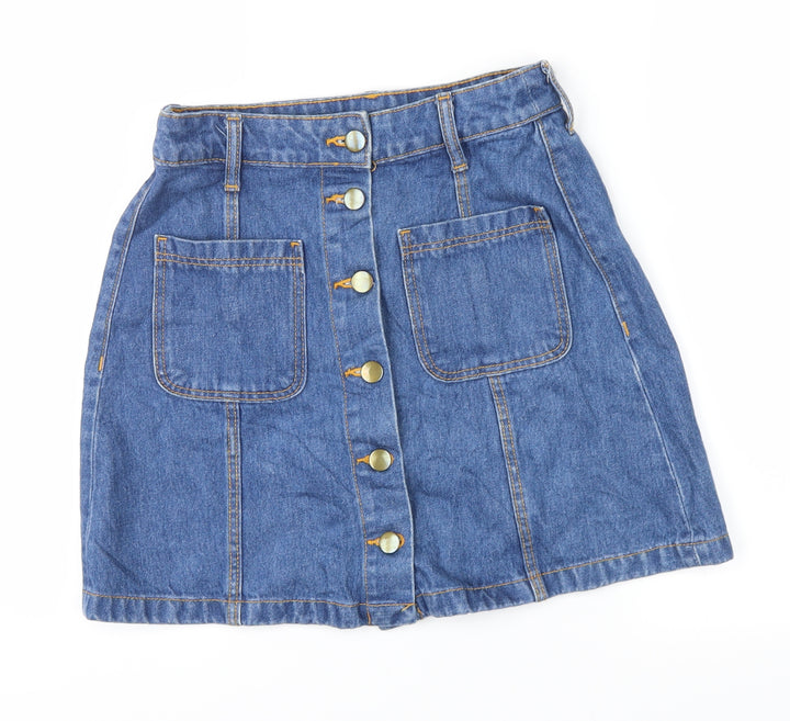 Divided Womens Blue Denim Mini Skirt Size 6