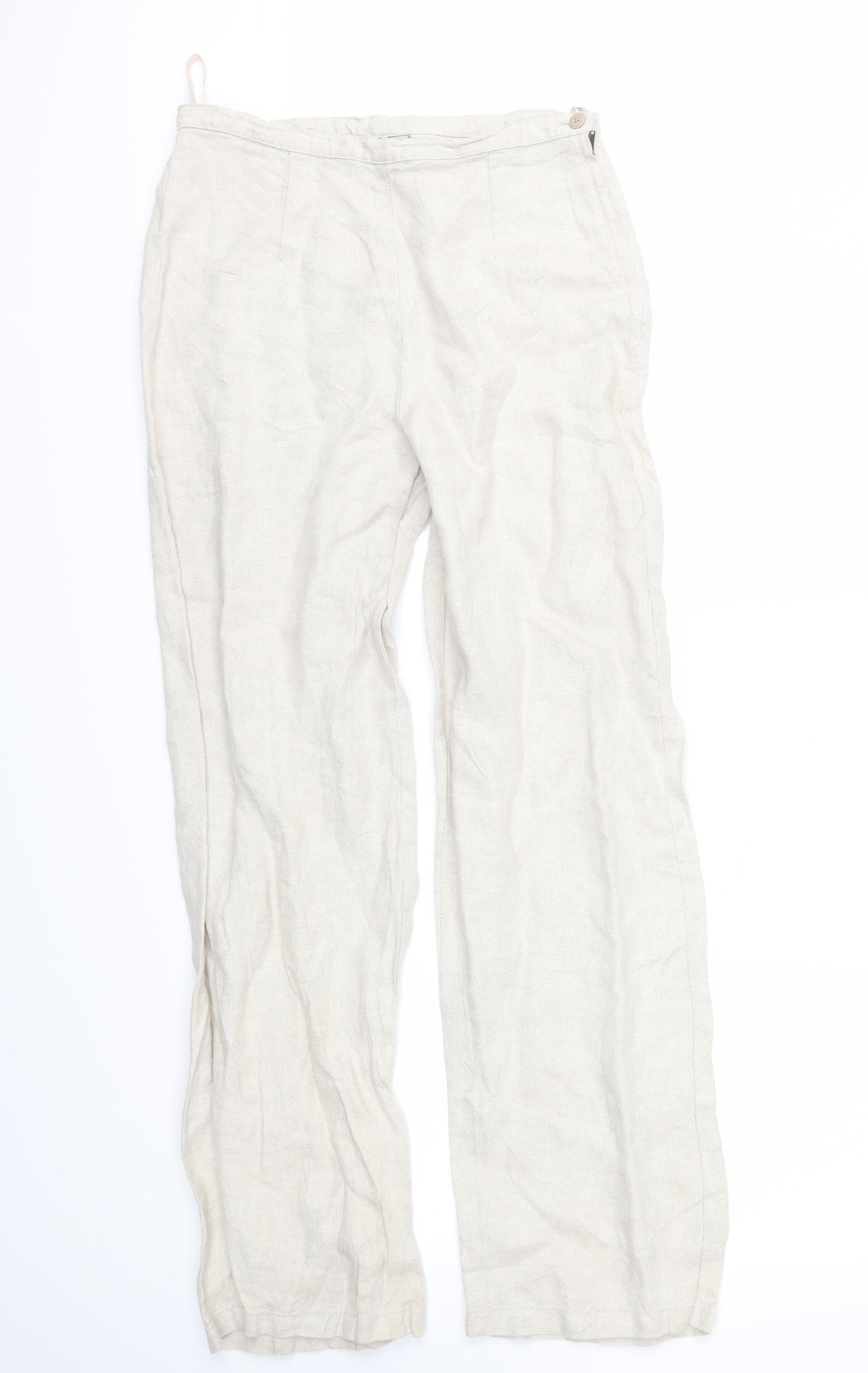 Laura Ashley Womens White   Trousers  Size 12 L30 in
