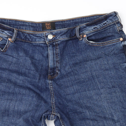 F&F Womens Blue  Denim Cargo Shorts Size 20