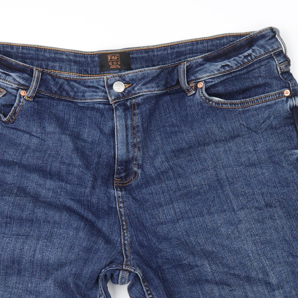F&F Womens Blue  Denim Cargo Shorts Size 20