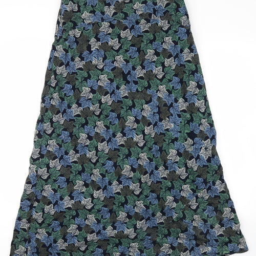 eassal Womens Green Floral Corduroy Maxi Skirt Size 10