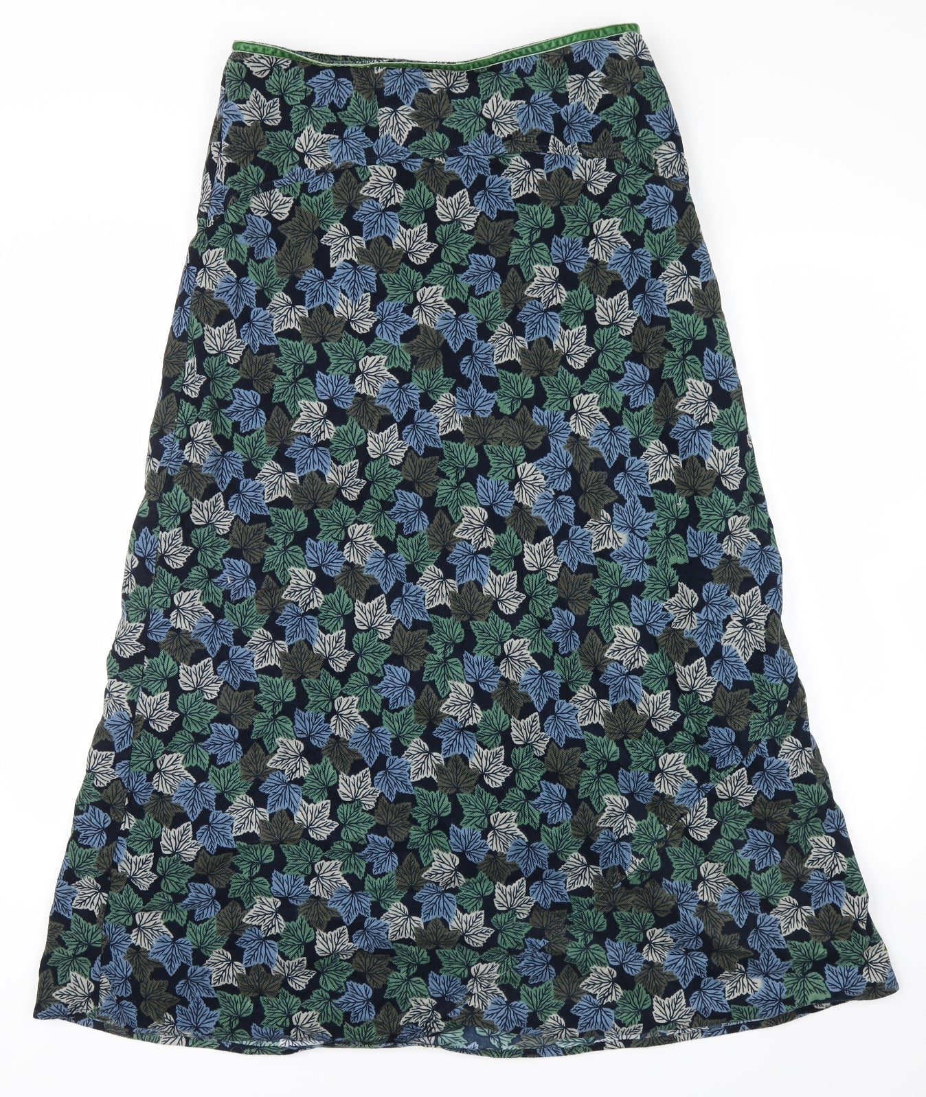 eassal Womens Green Floral Corduroy Maxi Skirt Size 10