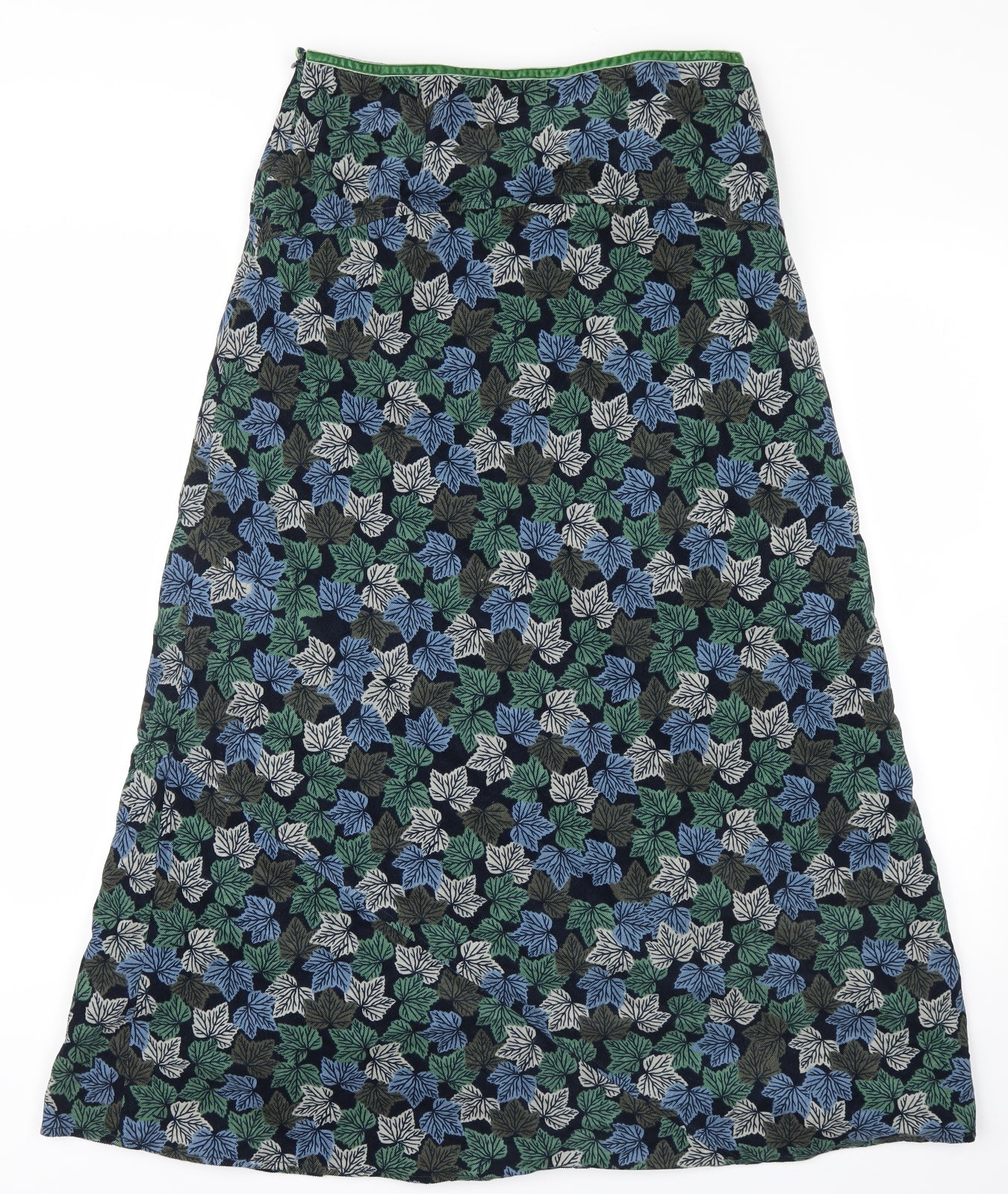 eassal Womens Green Floral Corduroy Maxi Skirt Size 10